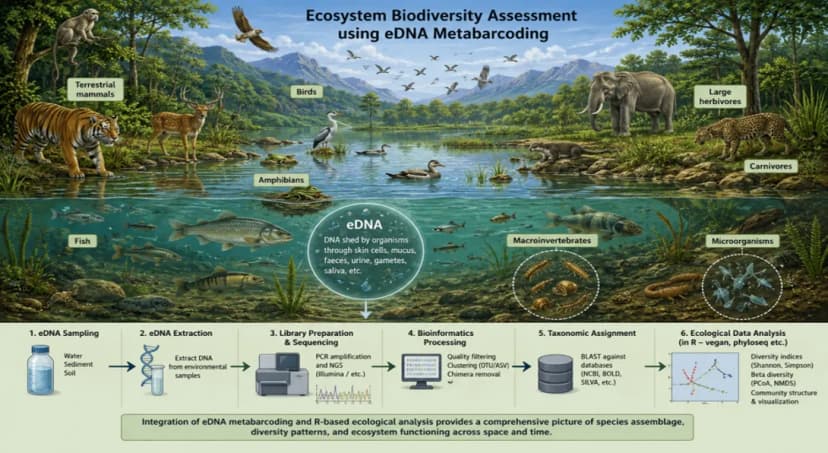 R–programming: A bioinformatic tool bridging the eDNA metabarcoding and its applications in understanding the ecological complexities