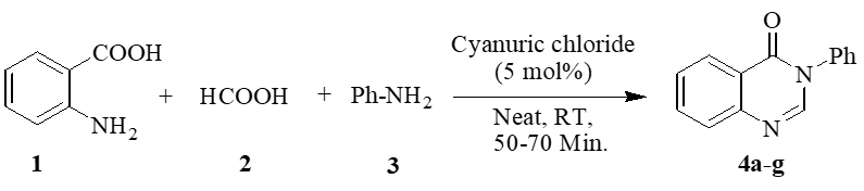 One–Pot Synthesis of Quinazolin–4(3H)–ones Catalyzed by 2,4,6–Trichloro–1,3,5–triazine (TCT) Under Solvent–Free Conditions