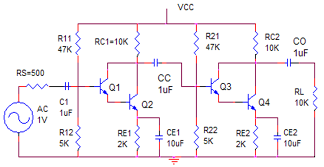 Performance Analysis and Simulation of Darlington Pair and Coupled Darlington Amplifiers: Gain, Bandwidth, and Waveform Characteristics     